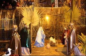Presépio montado na Praça